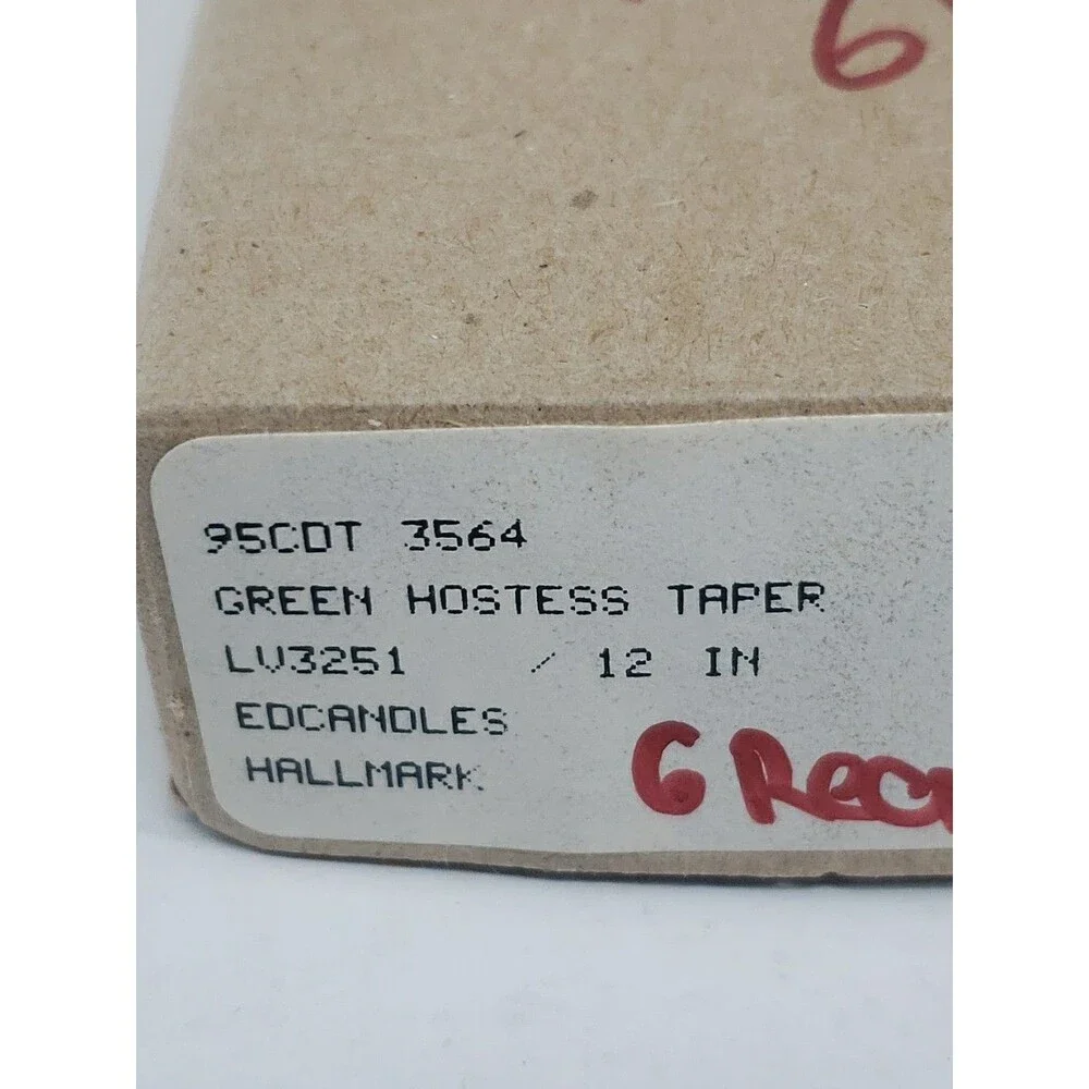 Vintage Hallmark Hostess Taper Candles Dark Green Full Box 12 New Old Stock MCM